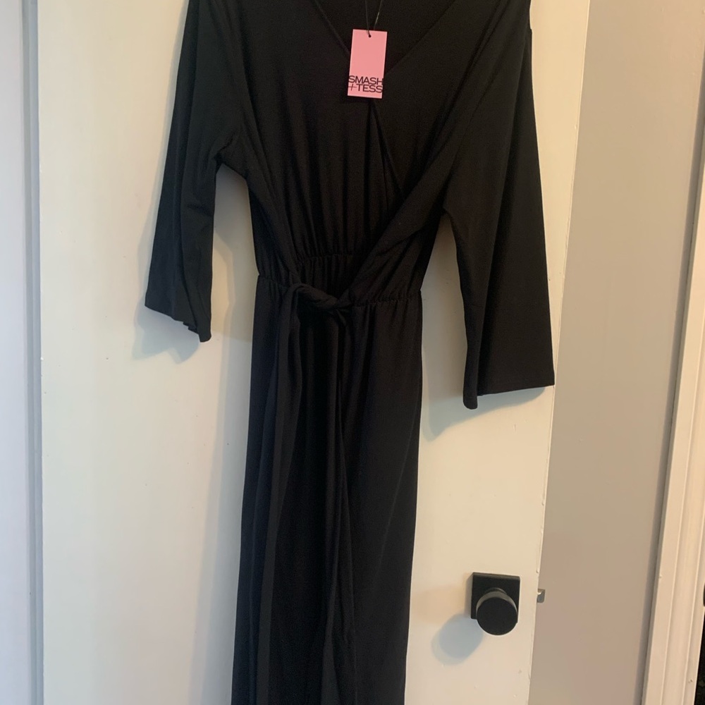 Smash + Tess Black Wrap-Style Women's Dress